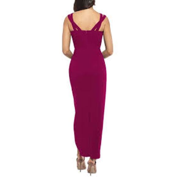 Xscape Double-Strap Front Slit Sheath Dress NWT - Picture 2 of 6